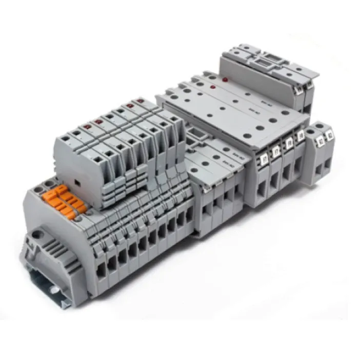 Клема Klemsan ASK 3 FLD 24V DC під запобіжник 4 мм сіра