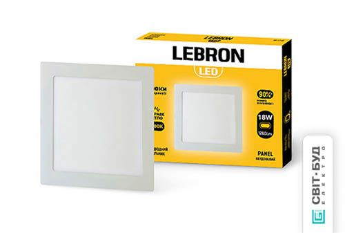 Світильник світлодіодний L-PS-1841 18Вт вбудований 4100K, Lebron