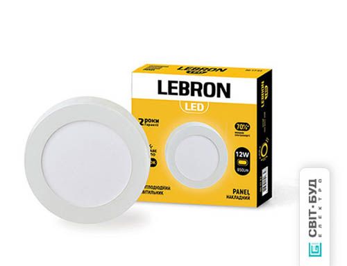Світильник світлодіодний L-PRS-1241 12Вт накладний 4100K, Lebron