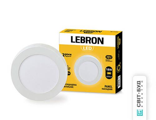 Світильник світлодіодний L-PRS-1841 18Вт накладний 4100K, Lebron