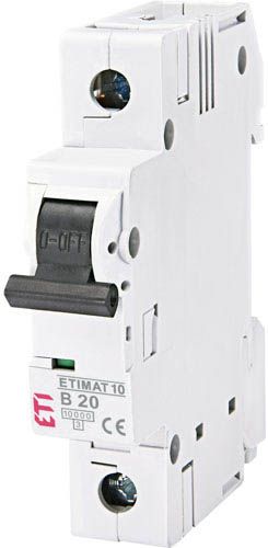 Автоматичний вимикач ETIMAT 10 20А 1P B 10kA, ETI