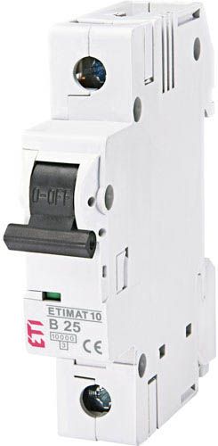 Автоматичний вимикач ETIMAT 10 25А 1P B 10kA, ETI
