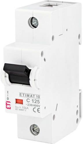 Автоматичний вимикач ETIMAT 10 125А 1P C 15kA, ETI