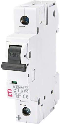 Автоматичний вимикач ETIMAT 10 DC 1,6A 1P C 6kA, ETI