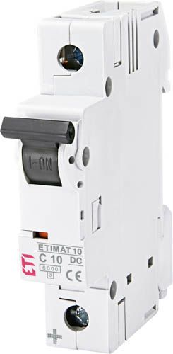 Автоматичний вимикач ETIMAT 10 DC 10A 1P C 6kA, ETI