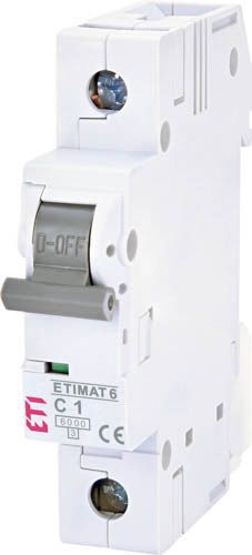 Автоматичний вимикач ETIMAT 6 1A 1P C 6kA, ETI