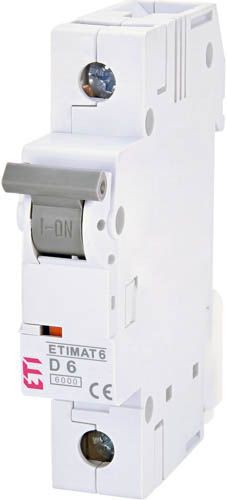 Автоматичний вимикач ETIMAT 6 6A 1P D 6kA, ETI