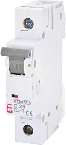 Автоматичний вимикач ETIMAT 6 25A 1P D 6kA, ETI