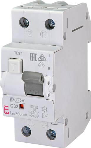 Диференційний автоматичний вимикач KZS-2M C 32/0,3 тип AC (10kA), ETI