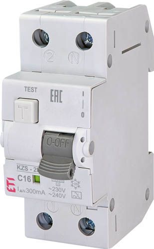 Диференційний автоматичний вимикач KZS-2M C 16/0,3 тип A (10kA), ETI