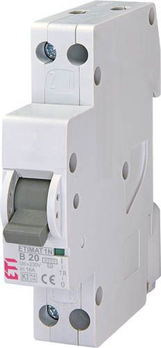Автоматичний вимикач ETIMAT 6 20А 1P+N B 6kA, ETI