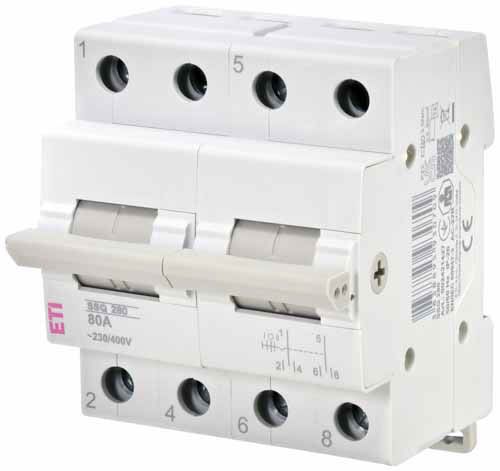 Перемикач навантаження SSQ 280 I-0-II 80A 2p, ETI