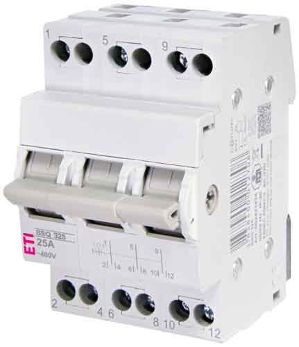 Перемикач навантаження SSQ 325 I-0-II 25A 3p, ETI