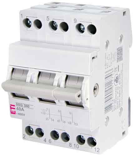Перемикач навантаження SSQ 340 I-0-II 40A 3p, ETI
