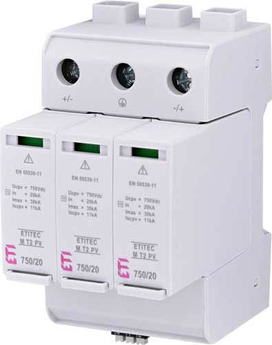 Обмежувач перенапруги ETITEC M T2 PV 1500/20 Y RC (для PV систем), ETI