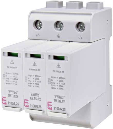 Обмежувач перенапруги ETITEC EM T12 PV 1100/6 25 Y (для PV систем), ETI