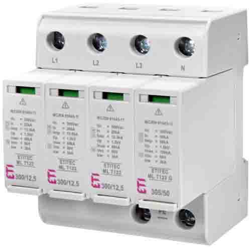 Обмежувач перенапруги ETITEC ML T123 300/12 5 (3+1  4p  TT), ETI