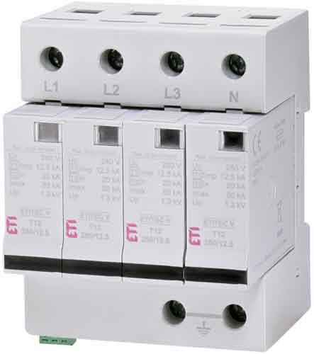 Обмежувач перенапруги ETITEC V T12 280/12 5 (4+0) RC, ETI