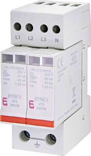 Обмежувач перенапруги ETITEC V 2T2 255/20 (4+0), ETI