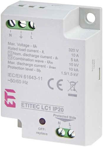 Обмежувач перенапруги ETITEC LC1 IP20, ETI