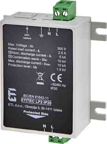Обмежувач перенапруги ETITEC LP2 IP20, ETI