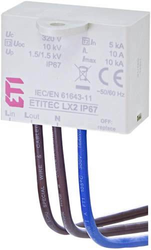 Обмежувач перенапруги ETITEC LX2 IP67, ETI