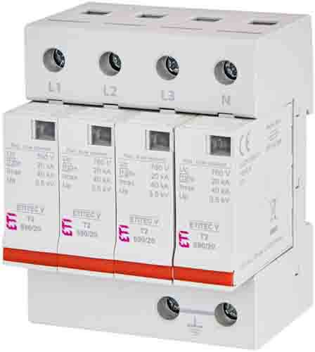 Обмежувач перенапруги ETITEC V T2 690/20 4+0 RC, ETI