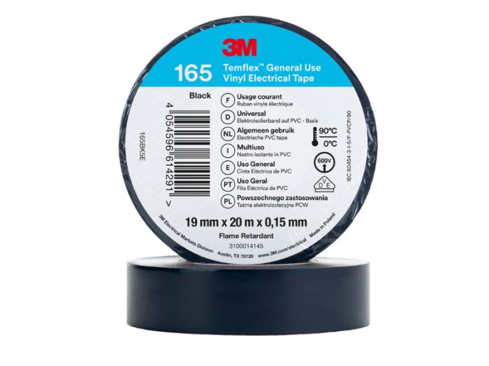 Ізострічка Temflex 165 - 19мм х 20м чорна, 3M™