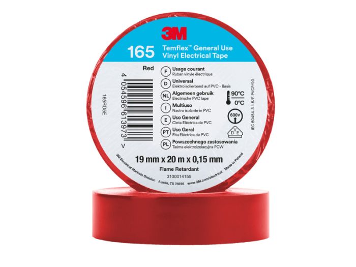 Ізострічка Temflex 165 - 19мм х 20м червона, 3M™