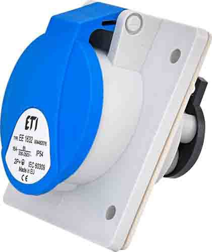 Розетка вбудована EE-1632  IP54 (16A, 230V, 2P+PE), ETI 