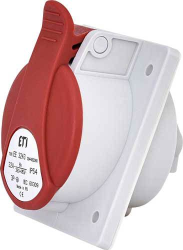 Розетка вбудована EE-3243  IP54 (32A, 400V, 3P+PE), ETI 