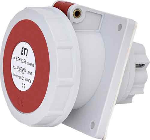Розетка вбудована EEH-6353  IP67 (63A, 400V, 3P+N+PE), ETI 