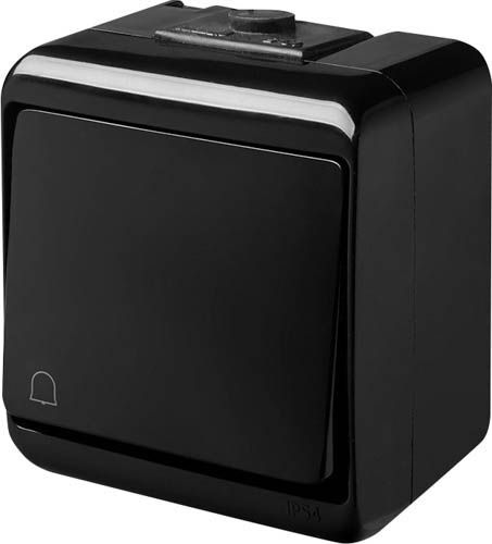 Кнопка дзвоник VHE-4-BL чорна IP54, ETI