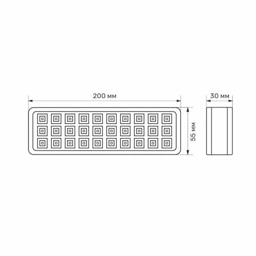 Світильник світлодіодний аварійний 30 LED 6500К, TITANUM
