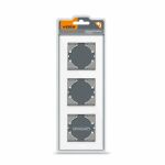 Рамка біле скло на 3 місця вертикальна BINERA, Videx