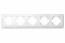 Рамка біла 5 місць горизонтальна STANDARD, TITANUM