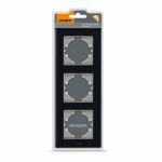 Рамка чорне скло на 3 місця вертикальна BINERA, Videx