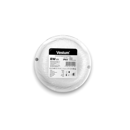 Світильник ЖКГ LED 8W круг 6500K 220V Vestum