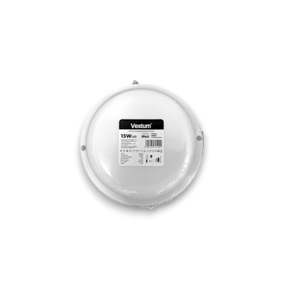 Світильник ЖКГ LED 15W круг 6500K 220V Vestum