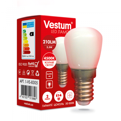 Лампа світлодіодна LED SMD Е14 Vestum 2,5W 4500K 220V  для холодильника