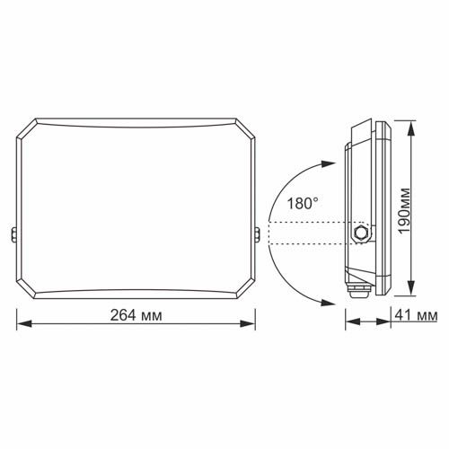 Прожектор світлодіодний F3 100Вт 5000К 220V чорний, Videx