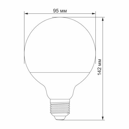 Лампа світлодіодна G95e 15Вт E27 3000К, Videx