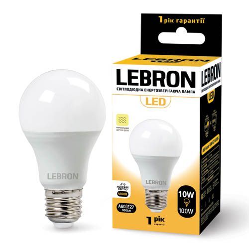 Лампа світлодіодна з датчиком руху L-A60 10Вт 4100K СВЧ E27, Lebron