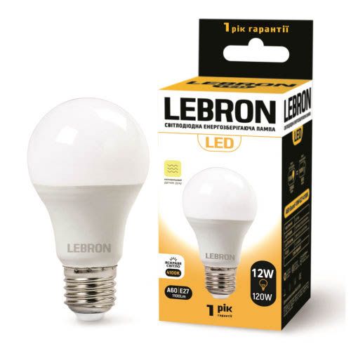 Лампа світлодіодна з датчиком руху L-A60 12Вт 4100K СВЧ E27, Lebron