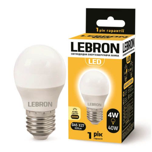 Лампа світлодіодна L-5 4Вт 3000K E27, Lebron