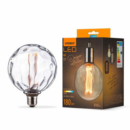 Лампа світлодіодна Filament VL-DI-G125FC1980 4Вт E27 1800К, Videx