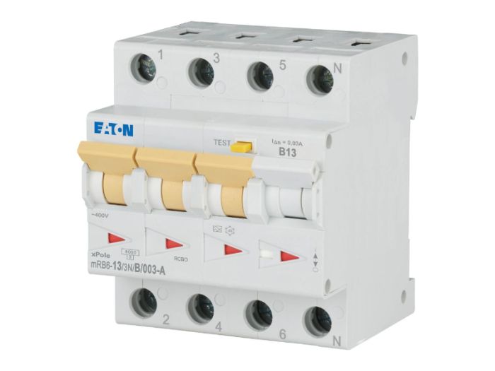 Диференційний автоматичний вимикач FRBM6-B13/3N/003-A 4р B 6кА А, Eaton