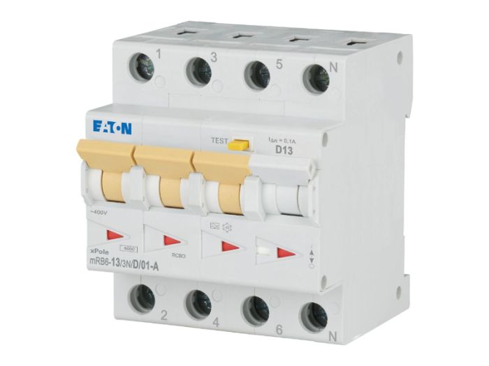 Диференційний автоматичний вимикач FRBM6-D13/3N/01-A 4р D 6кА А, Eaton