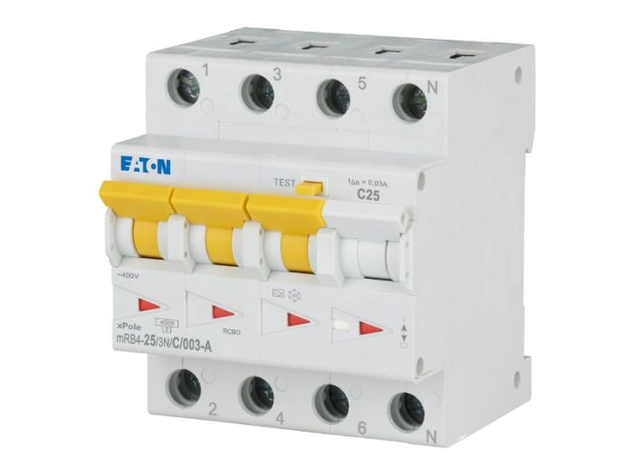 Диференційний автоматичний вимикач FRBM4-C25/3N/003-A 4р С 4,5кА А, Eaton