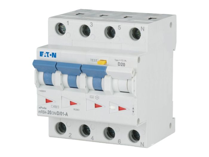 Диференційний автоматичний вимикач FRBM4-D20/3N/01-A 4р D 4,5кА А, Eaton